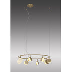 M7261 Shell 8 Light Pendant Round 40W LED Gold