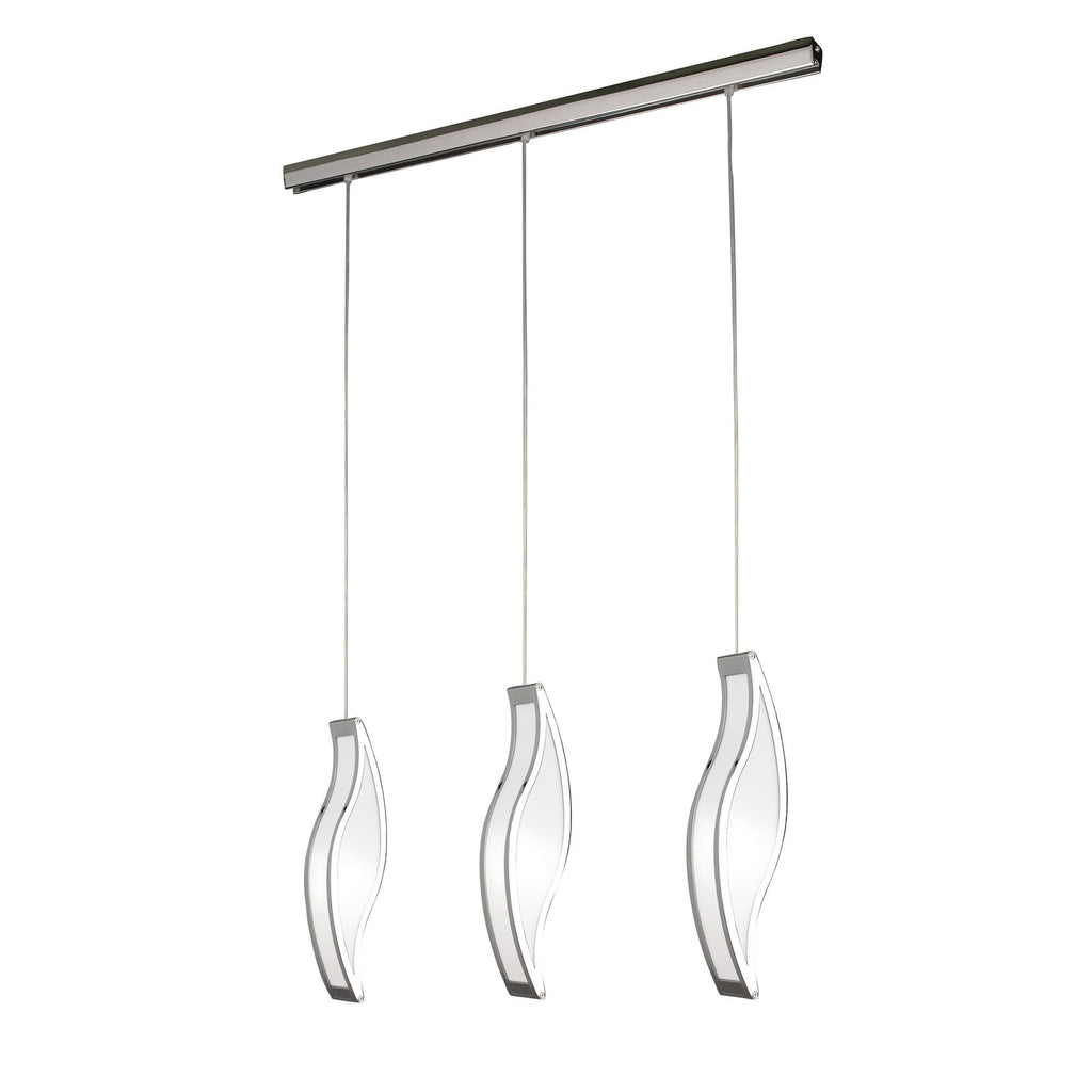 M8669/1 Sintesys Linear Pendant 3 Drop GU10 3 Light Bar Polished Chrome