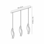 M8669/1 Sintesys Linear Pendant 3 Drop GU10 3 Light Bar Polished Chrome
