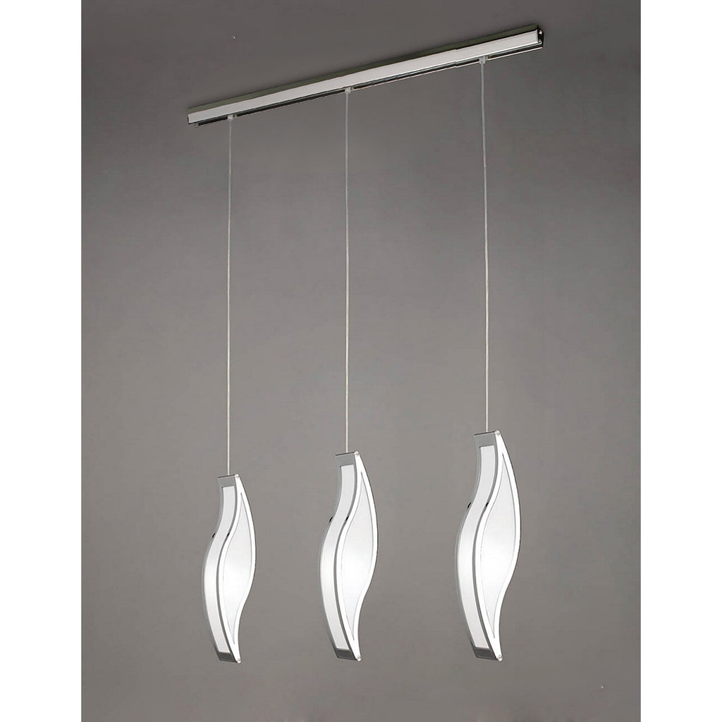 M8669/1 Sintesys Linear Pendant 3 Drop GU10 3 Light Bar Polished Chrome