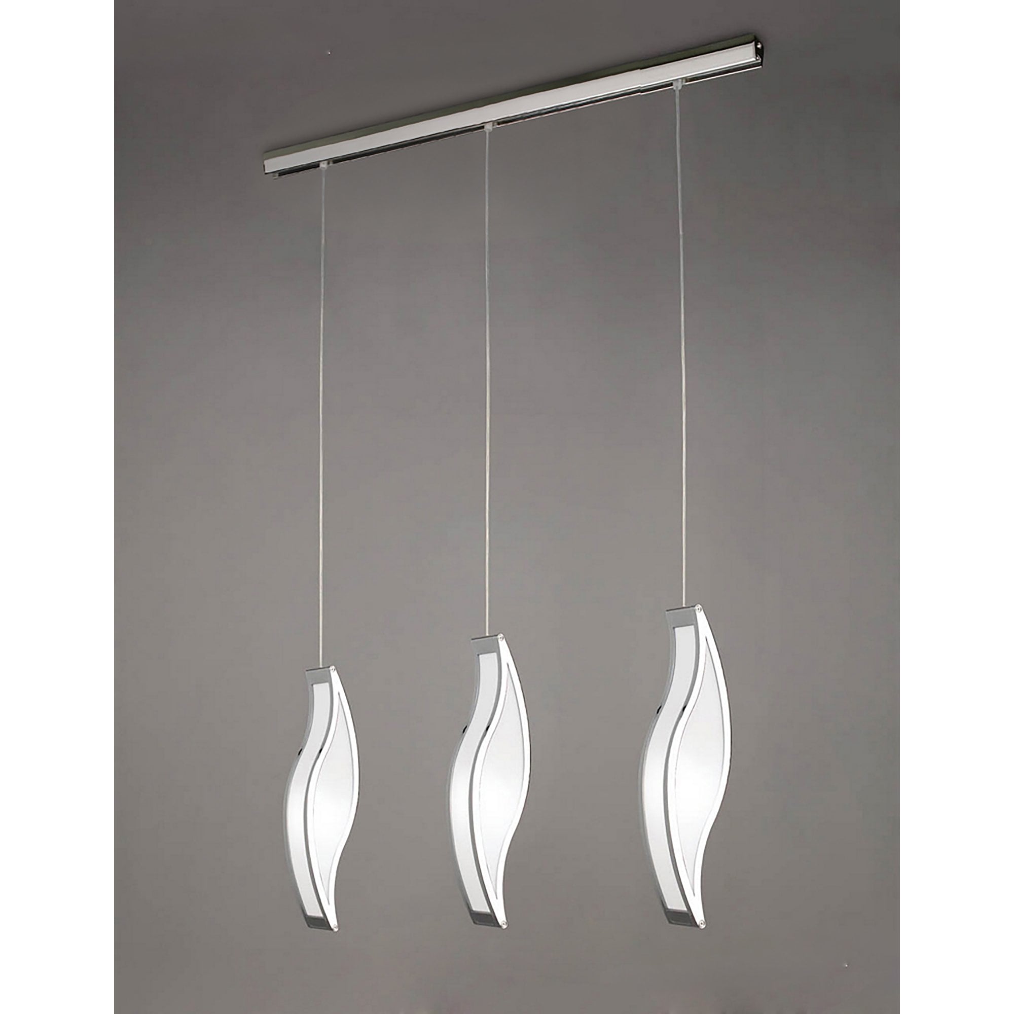 M8669/1 Sintesys Linear Pendant 3 Drop GU10 3 Light Bar Polished Chrome