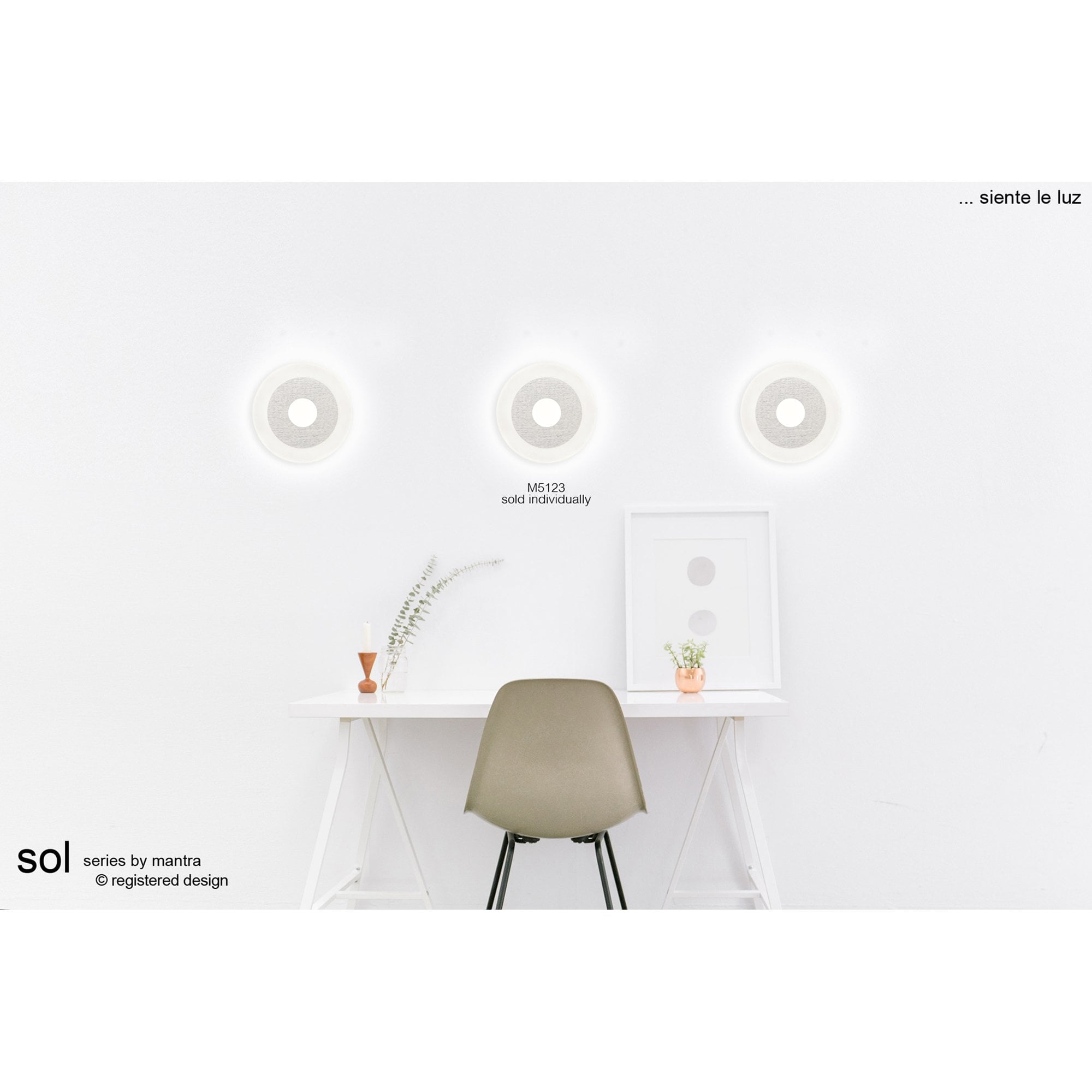 M5123 Sol Wall Lamp 14cm Round 4W LED Aluminium / Acrylic