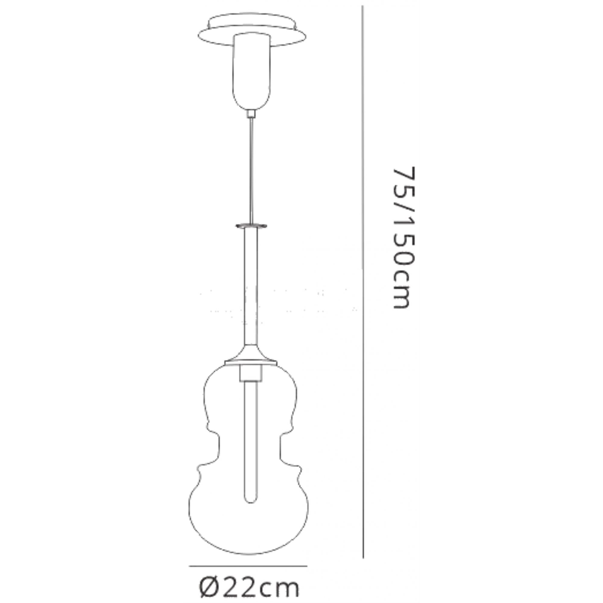M6694 Sonata Pendant 22cm Round 1 Light Polished Chrome / Graphite