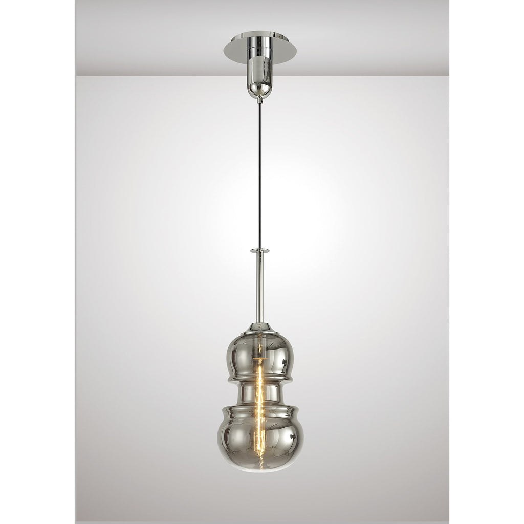 M6694 Sonata Pendant 22cm Round 1 Light Polished Chrome / Graphite