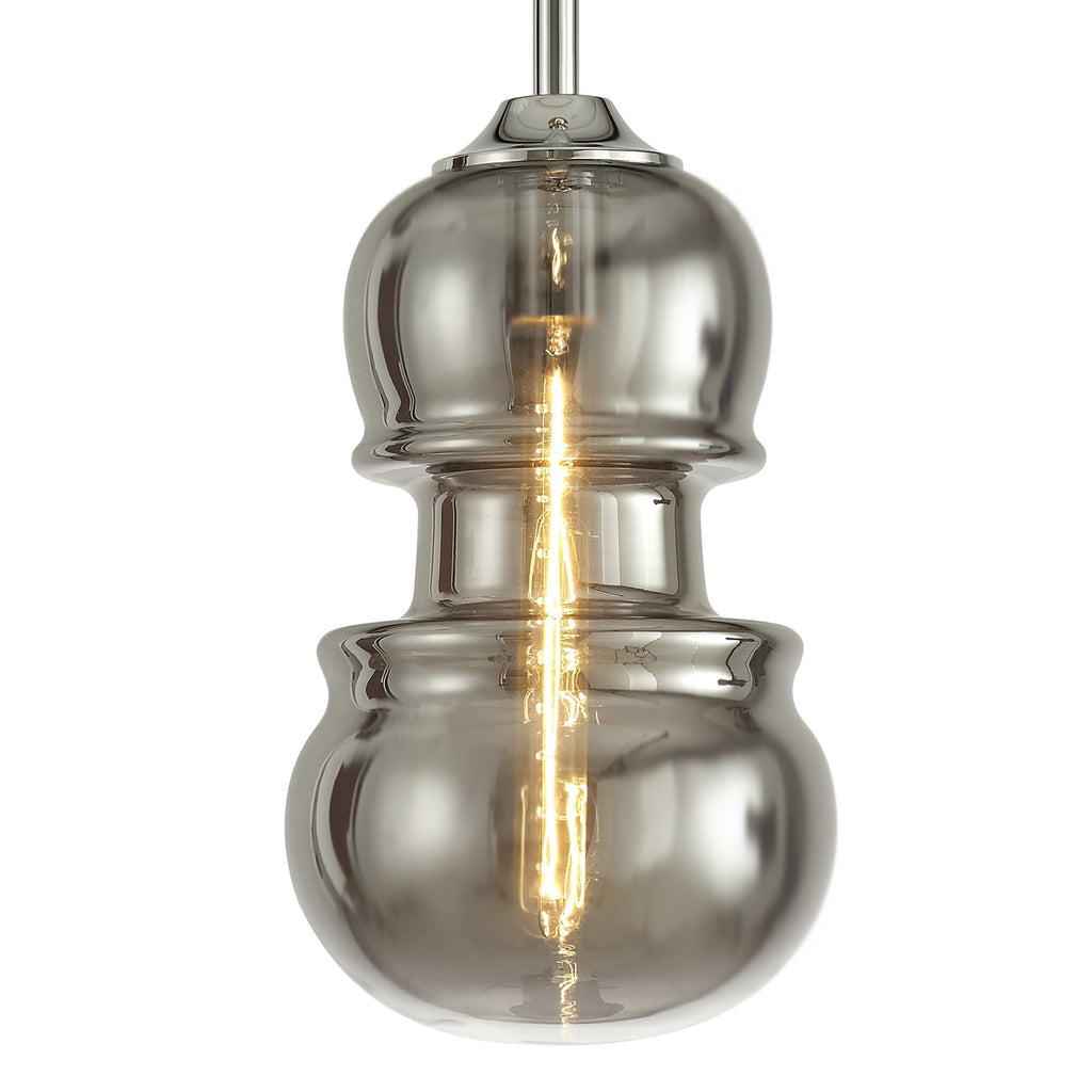 M6694 Sonata Pendant 22cm Round 1 Light Polished Chrome / Graphite