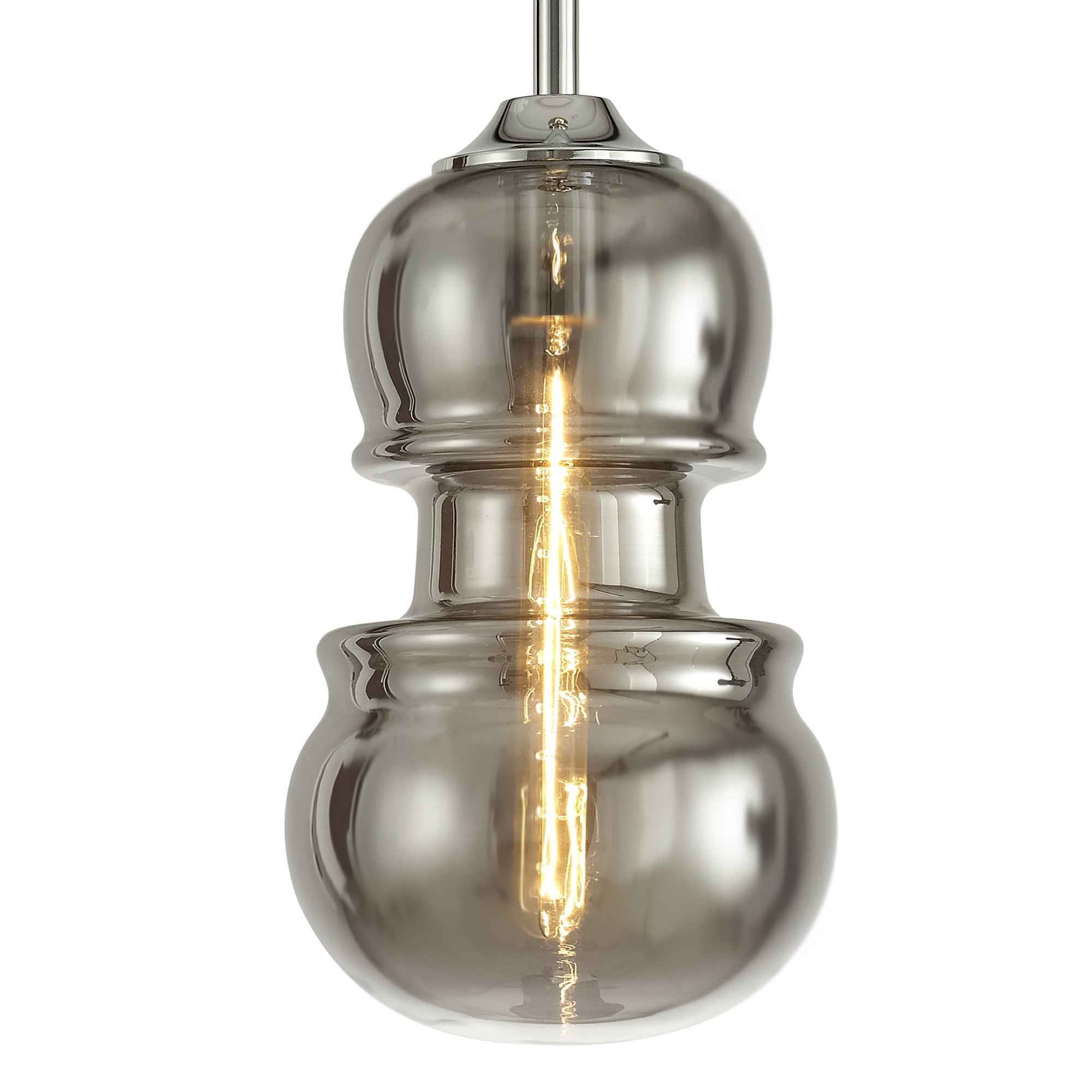 M6694 Sonata Pendant 22cm Round 1 Light Polished Chrome / Graphite