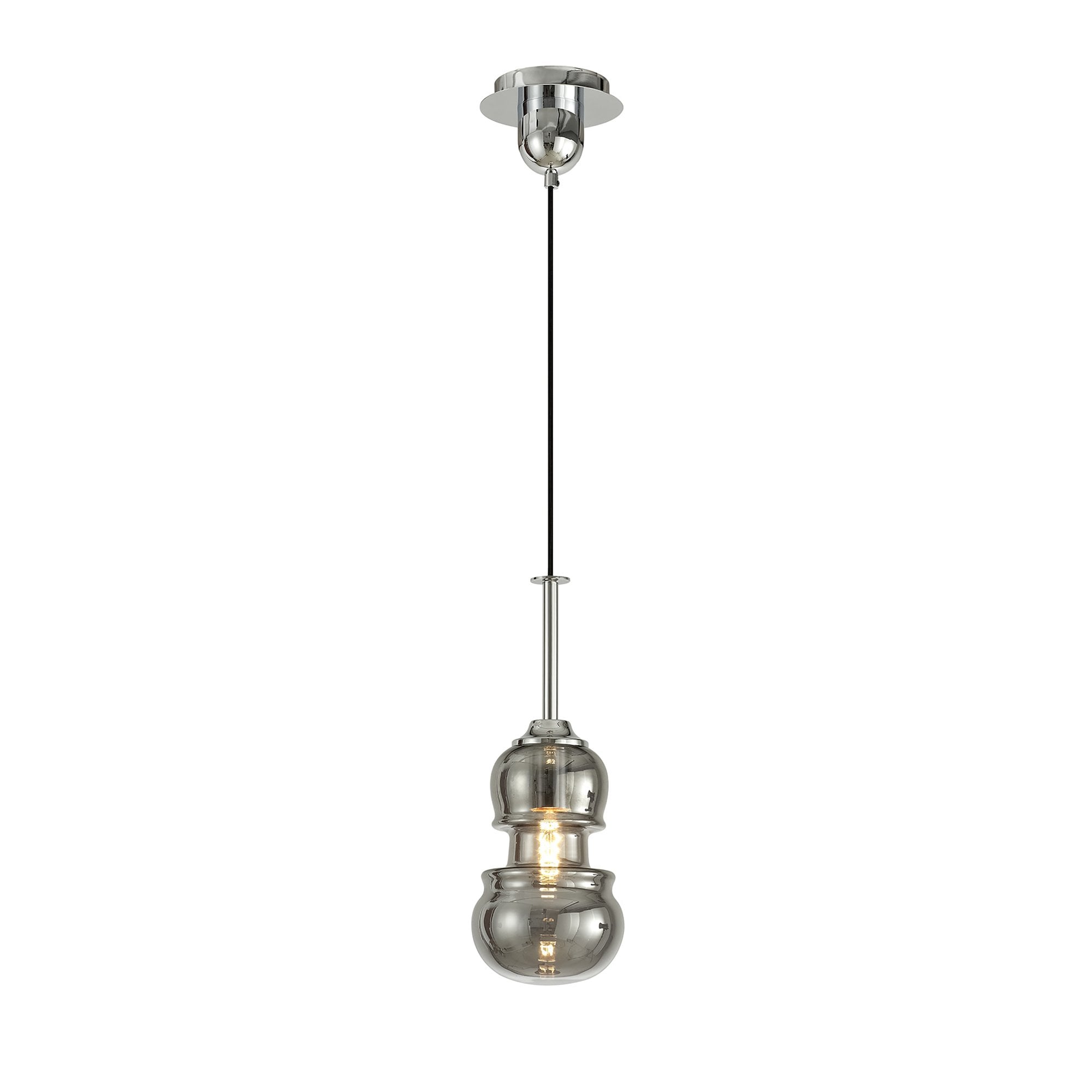 M6697 Sonata Pendant 15cm Round 1 Light Polished Chrome / Graphite
