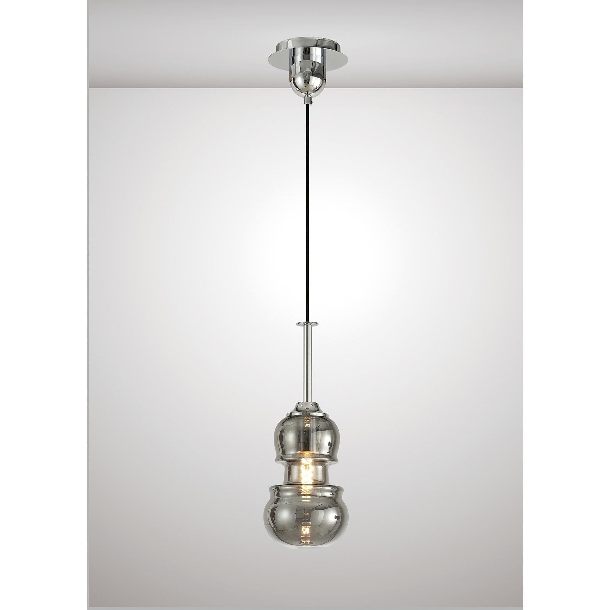 M6697 Sonata Pendant 15cm Round 1 Light Polished Chrome / Graphite