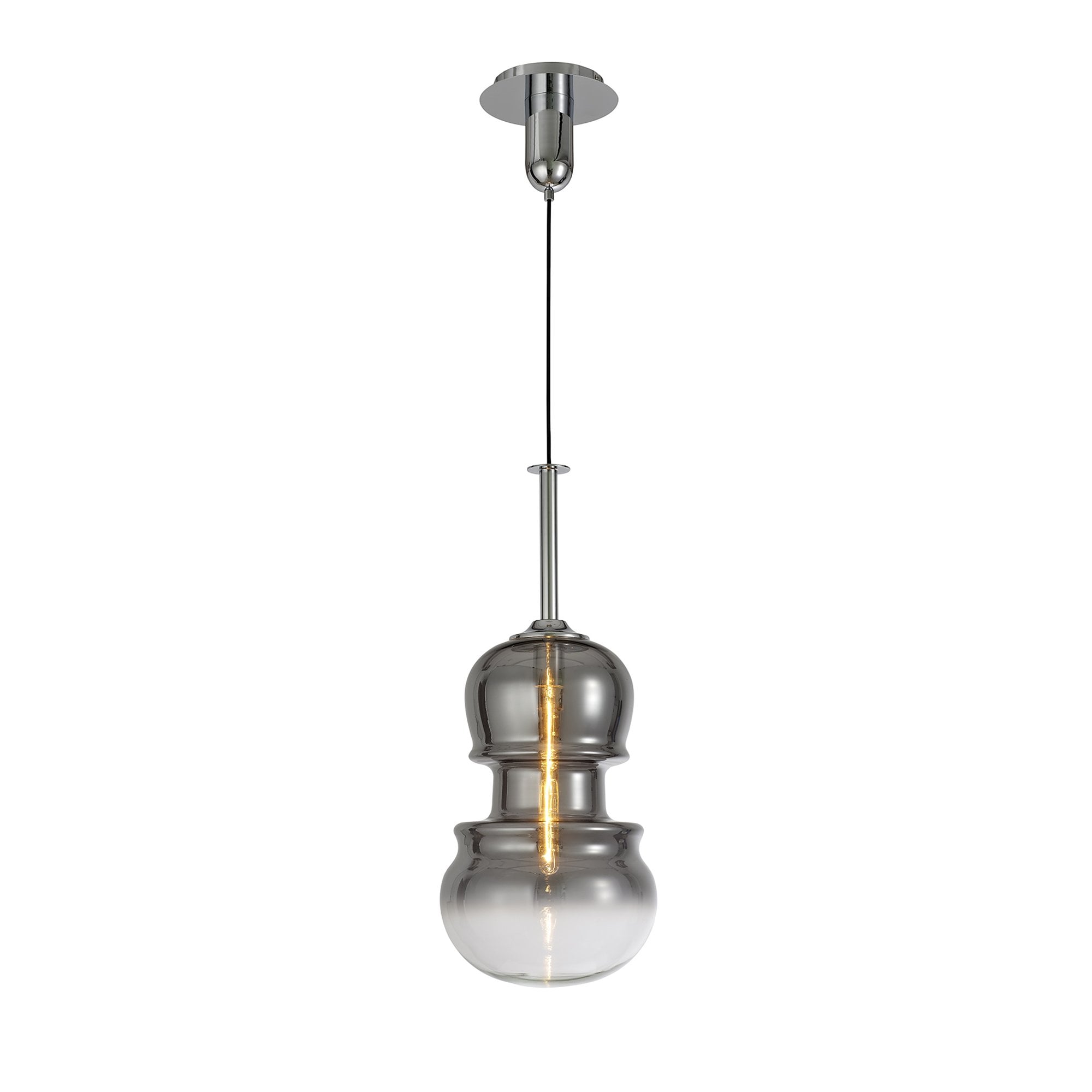 M6691 Sonata Pendant 29cm Round 1 Light Polished Chrome / Graphite