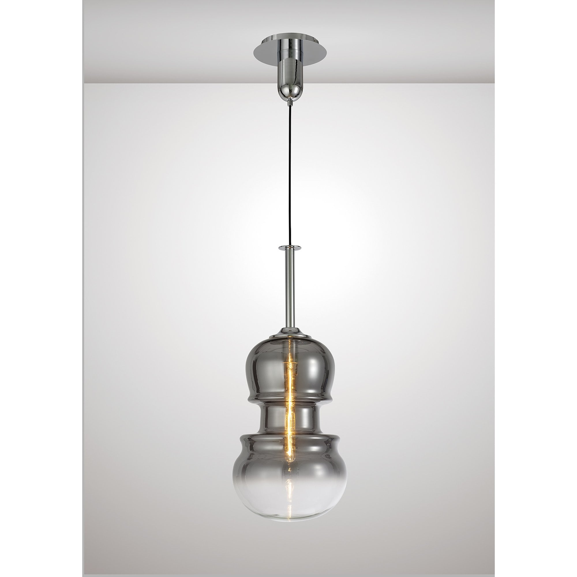 M6691 Sonata Pendant 29cm Round 1 Light Polished Chrome / Graphite