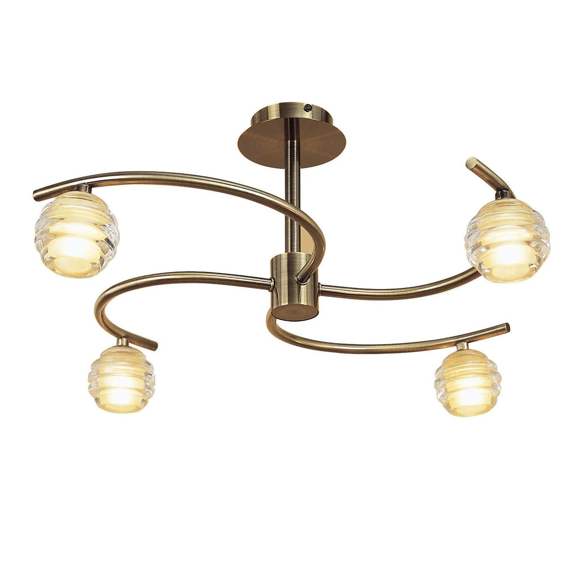 M8012/1 Sphere Semi Flush 4 Light G9 Antique Brass