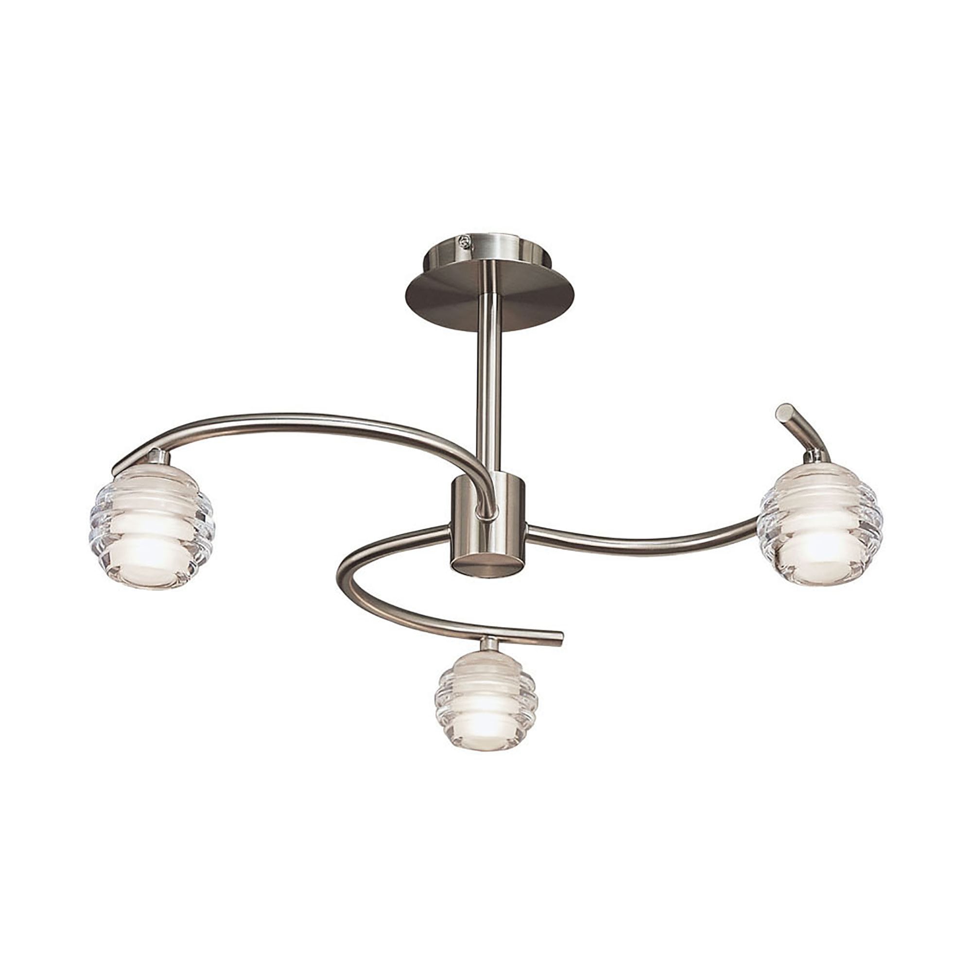 M8003/1 Sphere Semi Flush 3 Light G9 Satin Nickel