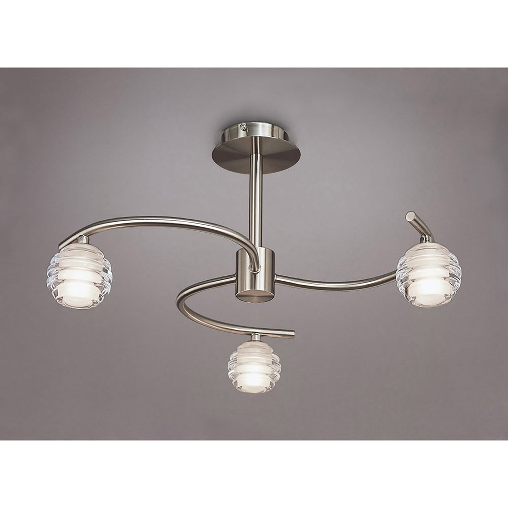 M8003/1 Sphere Semi Flush 3 Light G9 Satin Nickel