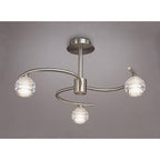 M8003/1 Sphere Semi Flush 3 Light G9 Satin Nickel