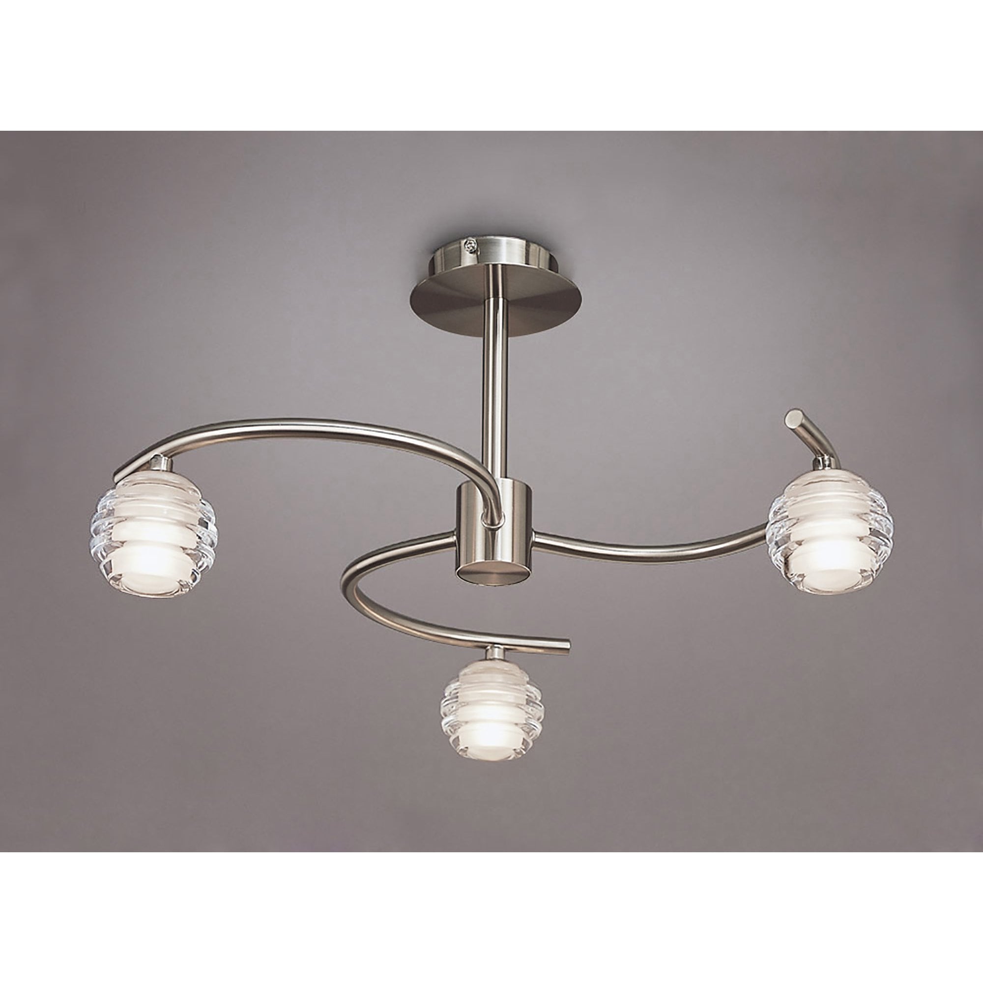 M8003/1 Sphere Semi Flush 3 Light G9 Satin Nickel
