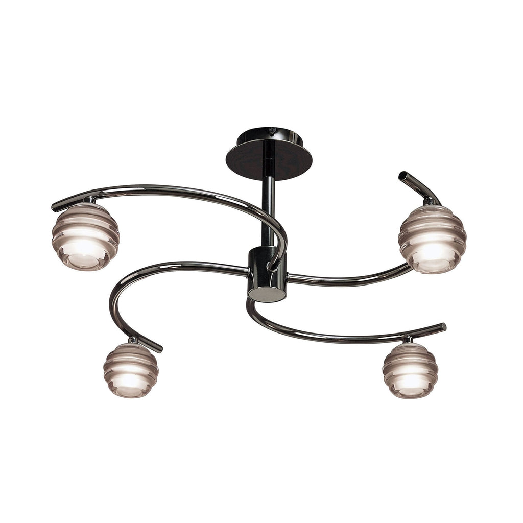 M8008/1 Sphere Semi Flush 4 Light G9 Black Chrome