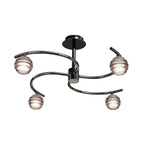 M8008/1 Sphere Semi Flush 4 Light G9 Black Chrome