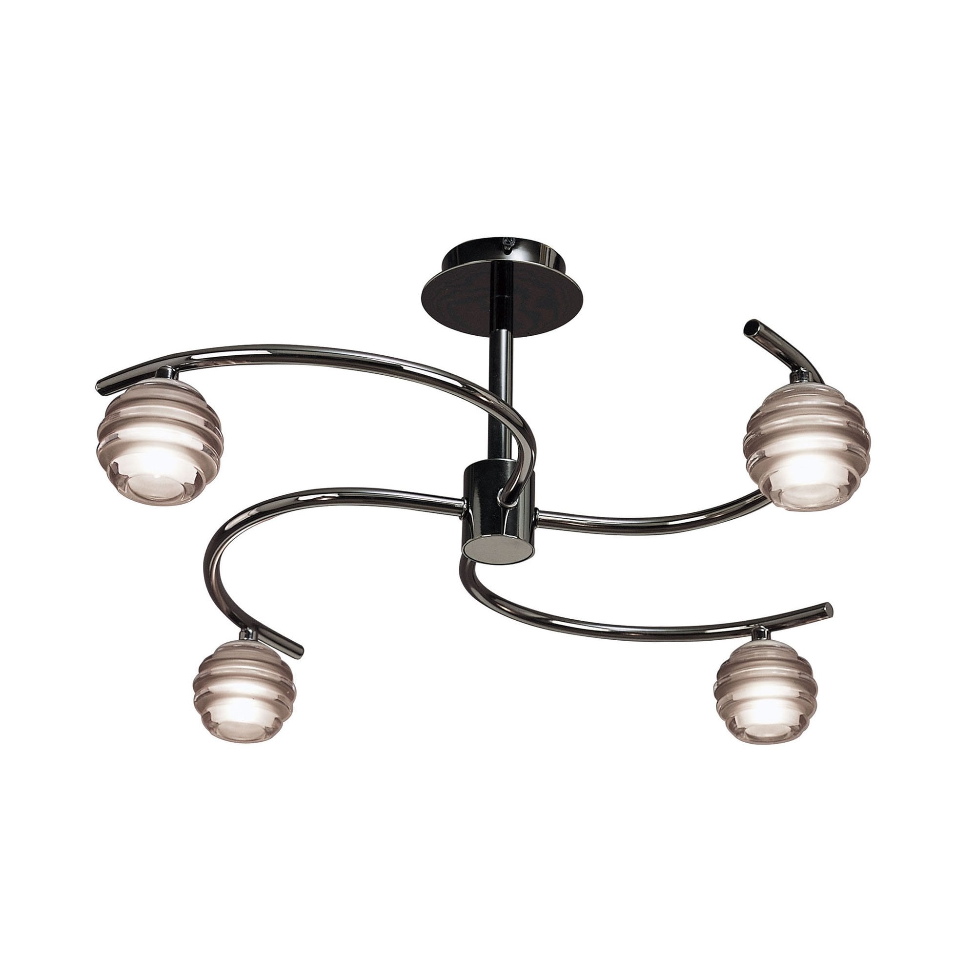 M8008/1 Sphere Semi Flush 4 Light G9 Black Chrome