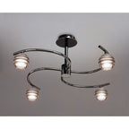 M8008/1 Sphere Semi Flush 4 Light G9 Black Chrome