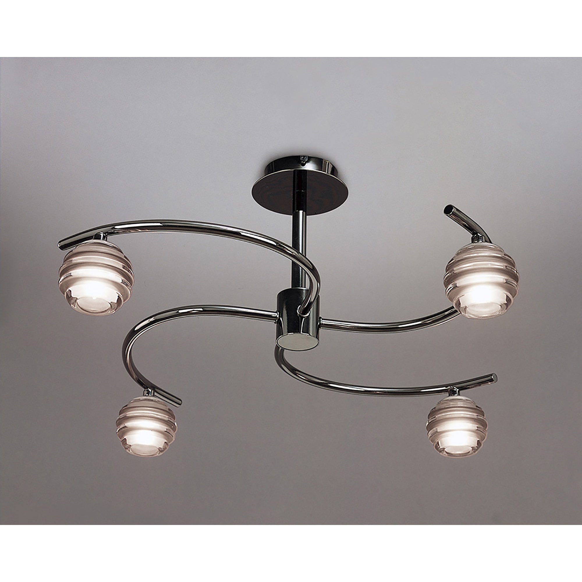 M8008/1 Sphere Semi Flush 4 Light G9 Black Chrome