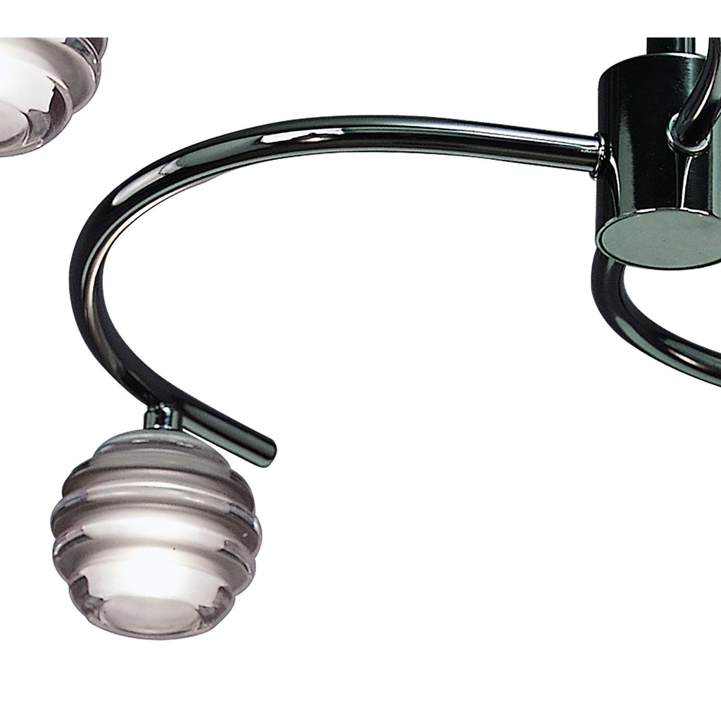 M8008/1 Sphere Semi Flush 4 Light G9 Black Chrome