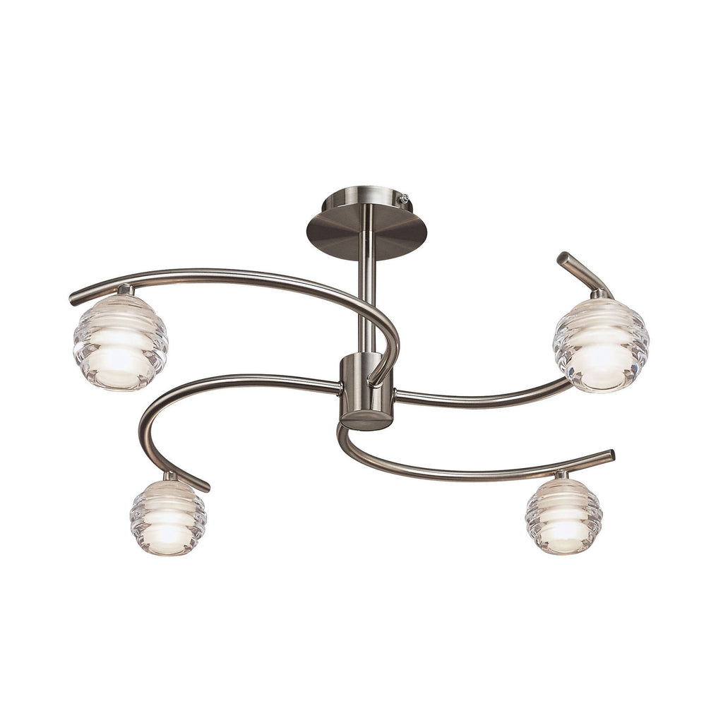 M8004/1 Sphere Semi Flush 4 Light G9 Satin Nickel