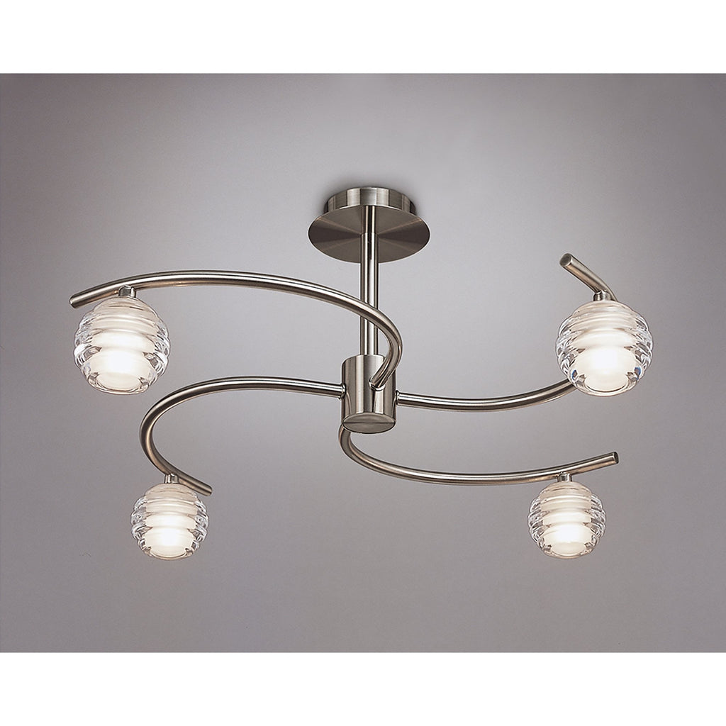M8004/1 Sphere Semi Flush 4 Light G9 Satin Nickel