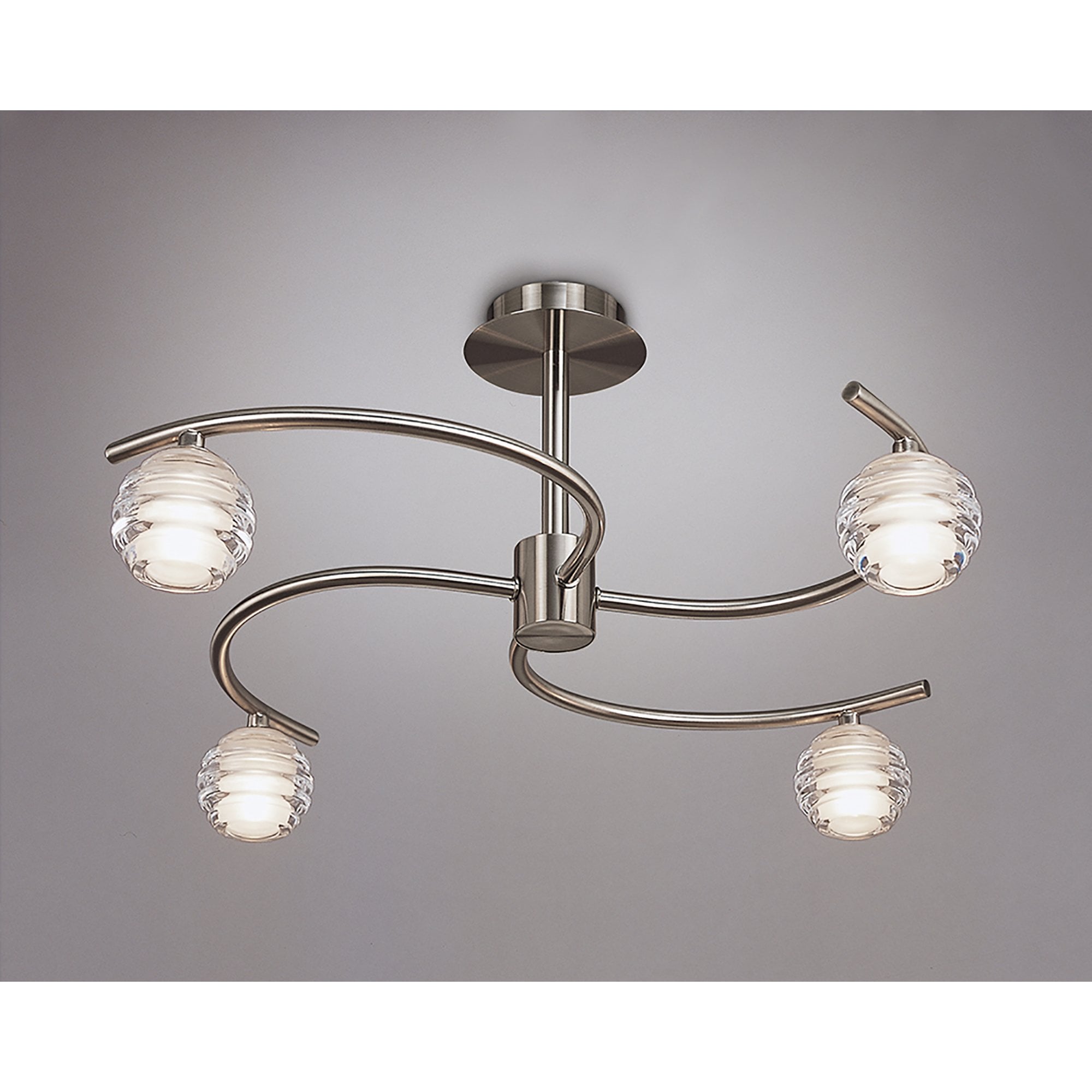M8004/1 Sphere Semi Flush 4 Light G9 Satin Nickel