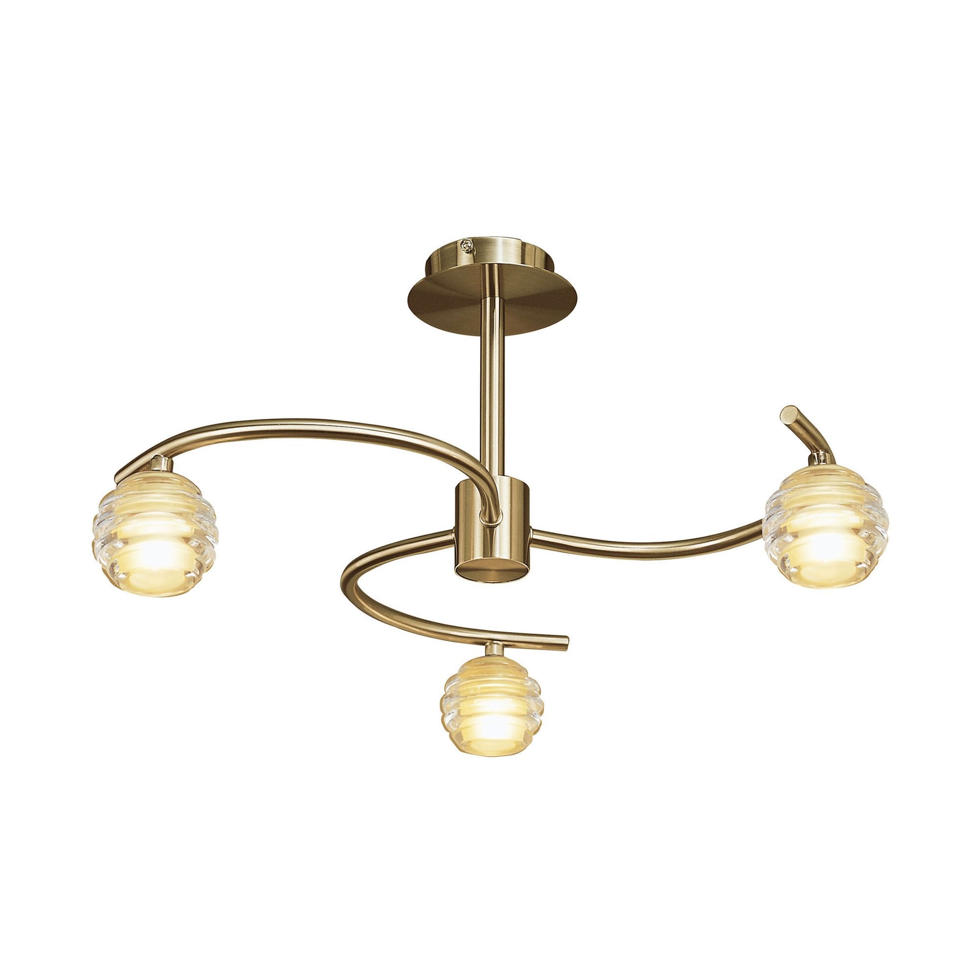 M8011/1 Sphere Semi Flush 3 Light G9 Antique Brass