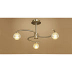 M8011/1 Sphere Semi Flush 3 Light G9 Antique Brass