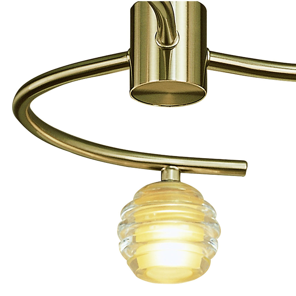 M8011/1 Sphere Semi Flush 3 Light G9 Antique Brass