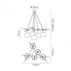 M6175 Sabina Pendant 5 x E27 (Max 40W) Imitation Wood Linen Shade