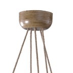 M6175 Sabina Pendant 5 x E27 (Max 40W) Imitation Wood Linen Shade