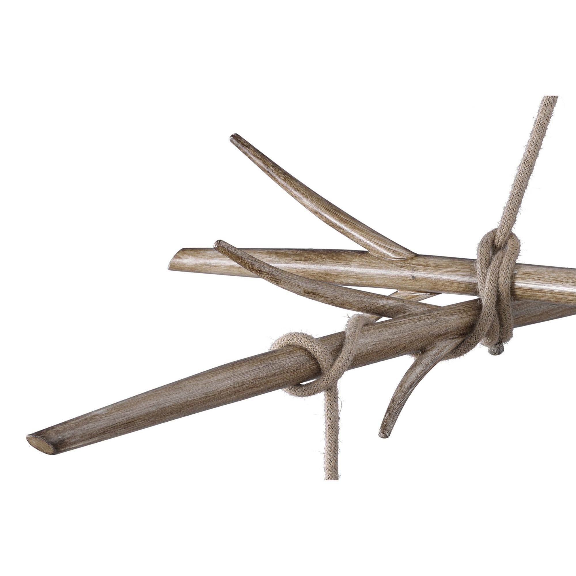 M6175 Sabina Pendant 5 x E27 (Max 40W) Imitation Wood Linen Shade