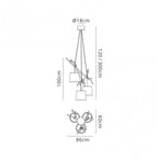 M6176 Sabina Pendant 3 x E27 (Max 40W) Imitation Wood Linen Shade