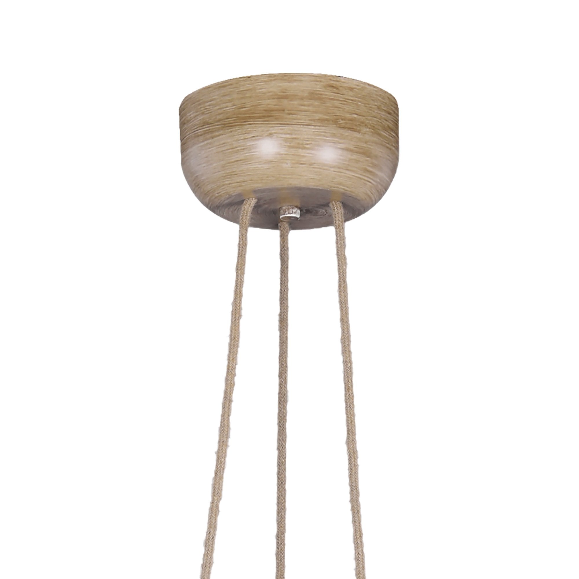 M6176 Sabina Pendant 3 x E27 (Max 40W) Imitation Wood Linen Shade