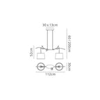 M6177 Sabina Pendant 2 x E27 (Max 40W) Imitation Wood Linen Shade