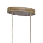 M6177 Sabina Pendant 2 x E27 (Max 40W) Imitation Wood Linen Shade