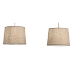 M6177 Sabina Pendant 2 x E27 (Max 40W) Imitation Wood Linen Shade
