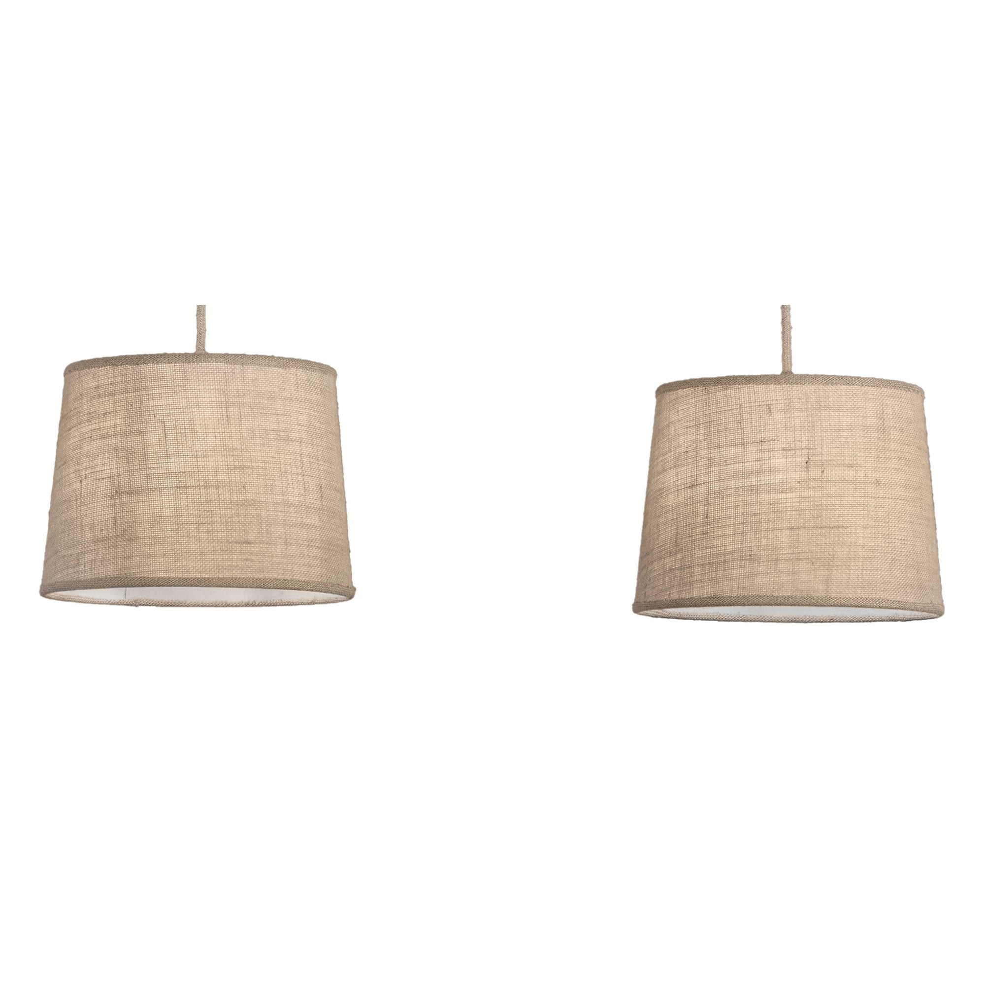 M6177 Sabina Pendant 2 x E27 (Max 40W) Imitation Wood Linen Shade