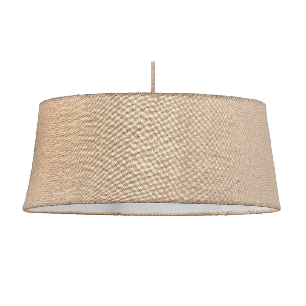 M6178 Sabina Pendant 60cm Round 1 Light Imitation Wood Linen Shade