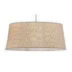 M6178 Sabina Pendant 60cm Round 1 Light Imitation Wood Linen Shade