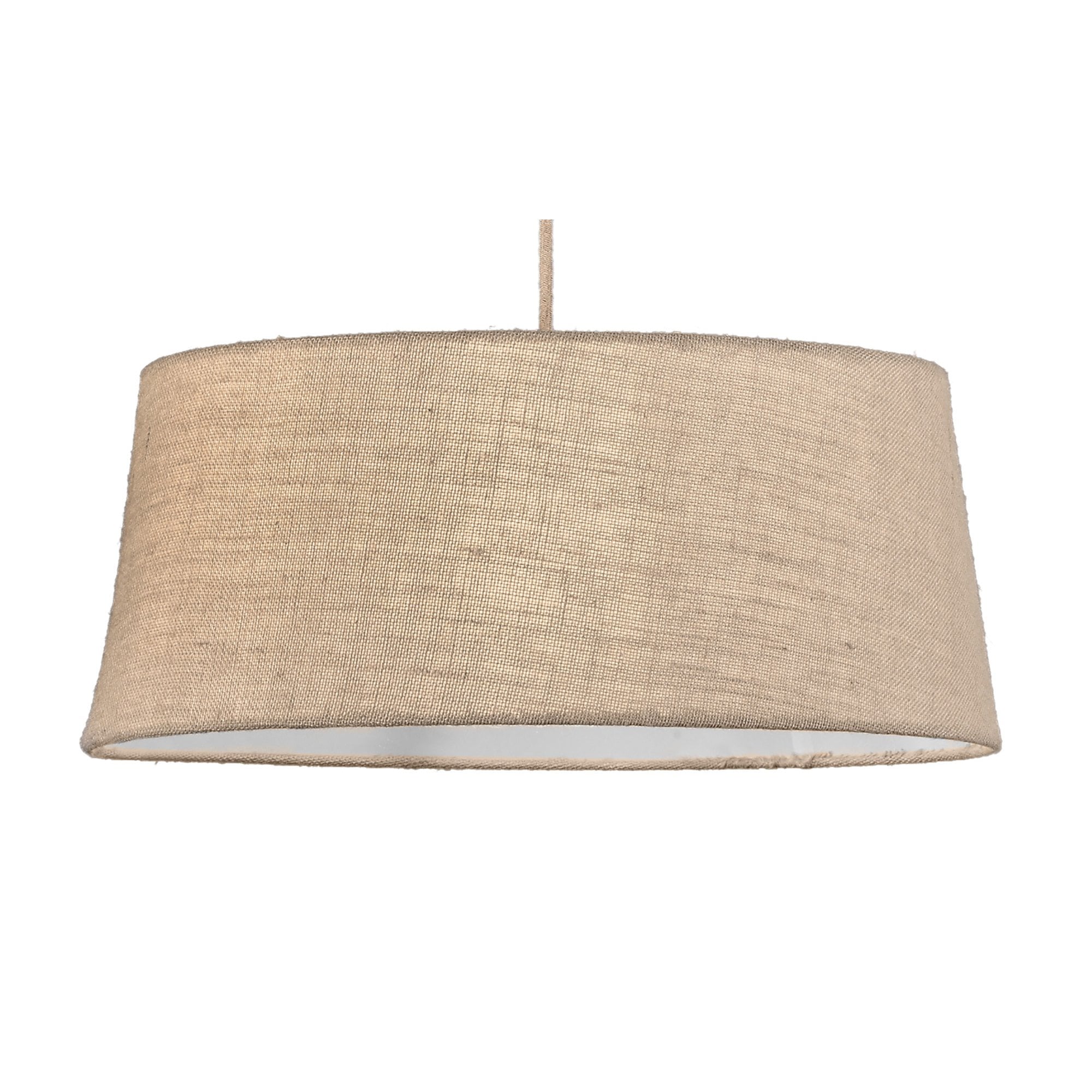 M6178 Sabina Pendant 60cm Round 1 Light Imitation Wood Linen Shade