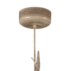 M6179 Sabina Pendant 35cm Round 1 Light Imitation Wood Linen Shade