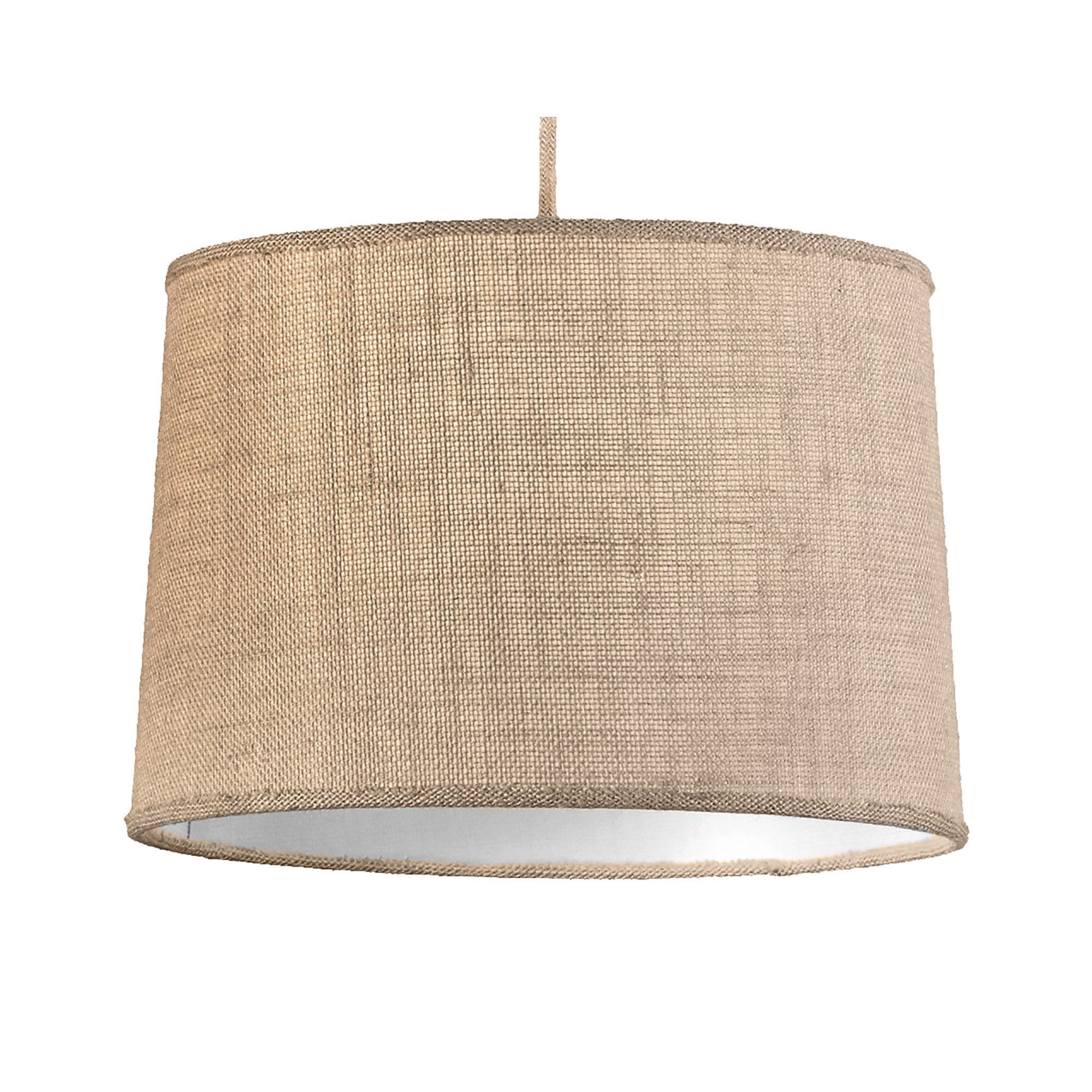 M6179 Sabina Pendant 35cm Round 1 Light Imitation Wood Linen Shade