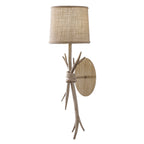 M6180 Sabina Wall Lamp 1 Light Imitation Wood Linen Shade