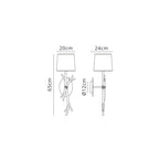 M6180 Sabina Wall Lamp 1 Light Imitation Wood Linen Shade