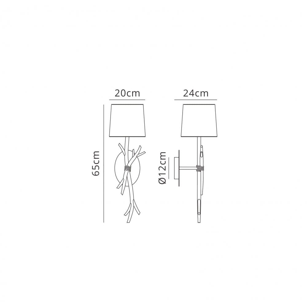 M6180 Sabina Wall Lamp 1 Light Imitation Wood Linen Shade (S)