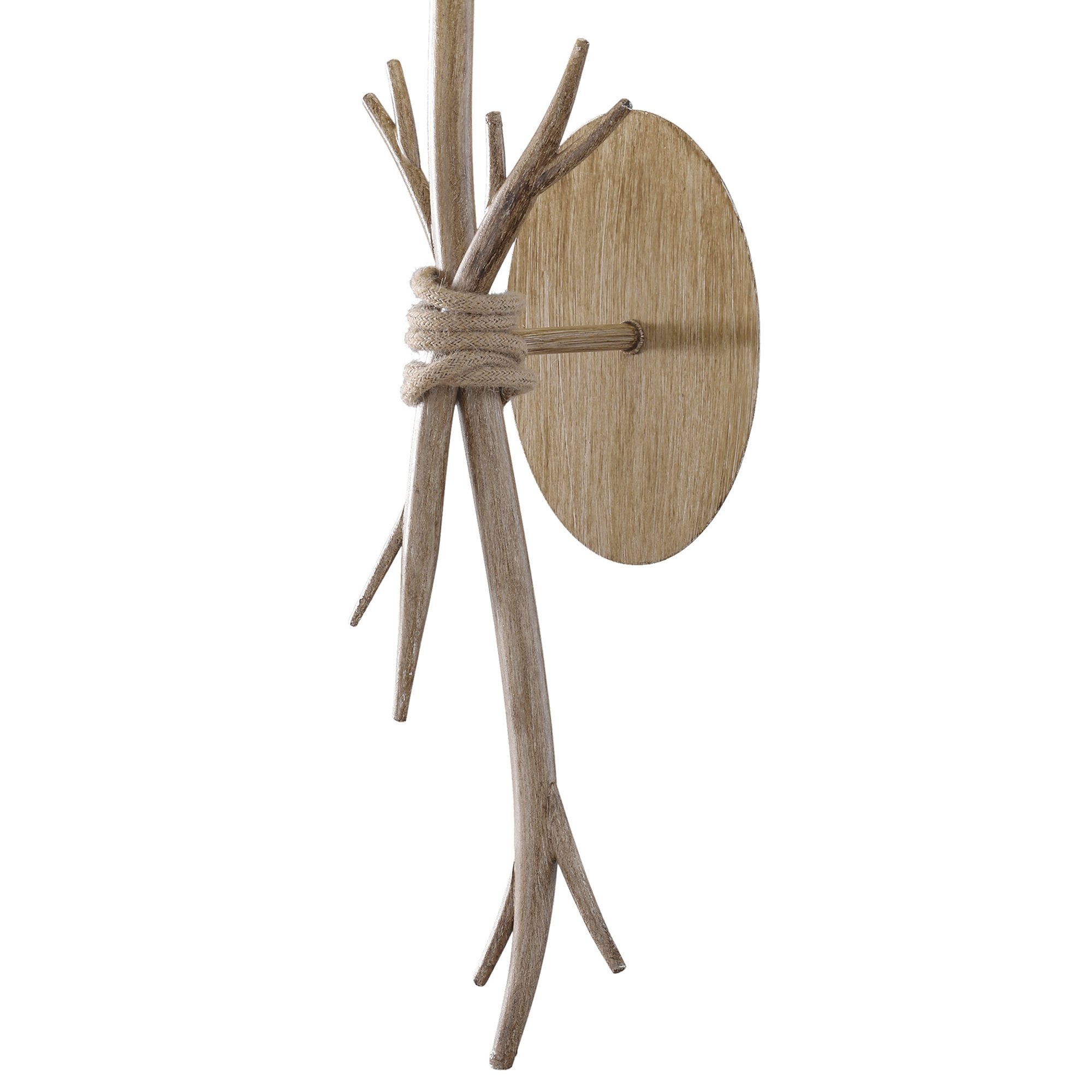 M6180 Sabina Wall Lamp 1 Light Imitation Wood Linen Shade