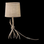 M6181 Sabina Table Lamp 57cm 1 Light Imitation Wood Linen Shade